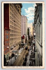 Chestnut Street, East From 16th Steet, Philadelphia, PA Vintage Linen Postcard picture
