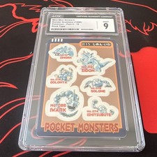 1998 Pokemon Bandai Sealdass Mini Mini Stickers Part 3 #15 Rock Type CGC 9 picture