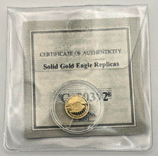American Mint Solid Gold Eagle Replica 1933 .5 Gram round .585 Gold picture