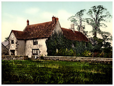 England. Ancestral Home of G. Washington.  Vintage Photochrome by P.Z, Photoch picture