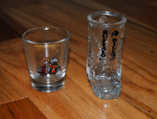 Vintage Las Vegas Shot Glasses - RARE Buffalo Bills Boot and Excalibur Medieval picture