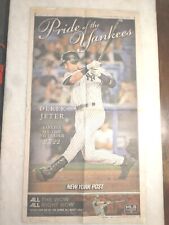 Derek Jeter NY Post Newspaper 9/13/2009 Pride Of Yankees Poster Collctrs Edition picture