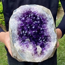 17.86LB Natural Brazilian Amethyst Crystal Cave Stone Cluster Quartz Geode Heal picture