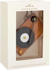 Hallmark Signature Record Turntable Christmas Ornament, Premium Wood - NEW picture