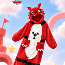 Official Digimon Adventure Guilmon Coral Fleece Hooded Home Pajamas picture