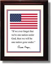 16x20 Framed Ronald Reagan - Flag - Autograph Promo Print - Presidential Quote picture