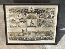 Vintage Houston Texas Railroad Trainman Asso. Corporate Framed Lobby Photo Train picture