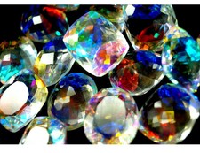 100 CT+ Rainbow Color Mix Cut Natural Mystic Topaz Loose Gemstone Lot picture