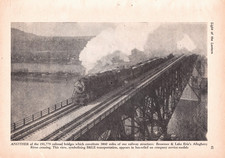 B&LE 2-10-2 Santa Fe Steam Locomotive Crosses Allegheny River Viaduct Mag Cutout picture