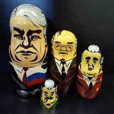 USSR Russian Political Figures 7 inch, 3 1/2 Dolls - Matryoshka Nesting Doll picture