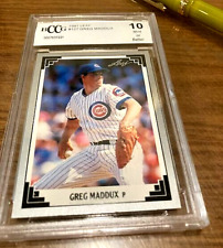 BECKETT GRADED 1991 LEAF #127 GREG MADDUX BCCG 10 MINT and bonus cards added picture