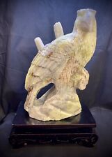 Majestic Serpentine Eagle Carving With Custom Stand, Whopping 42.8 Pounds picture