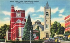 Vintage Public Library, First Postcard Nashua New Hampshire Unposted picture