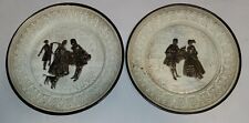 Vintage Pair of Brass 14” Wall Victorian Hanging Plates picture