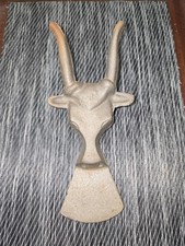 Vintage Aluminum Longhorn Steer Bull Door Stop Boot Jack Remover Boots Shoes picture