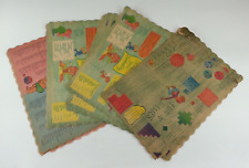 Vintage 1967 PAPERADES 7 Different Theme Placemat Names Superstitions Family Fun picture