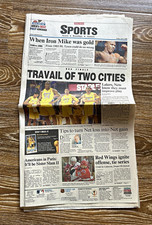 Daily News Sports Fri June 7 2002 NBA Finals Lakers vs Nets Newspaper RARE picture