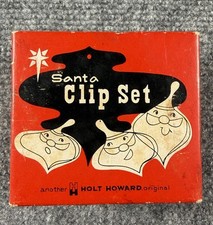 Vintage HOLT HOWARD Santa Clips, Set Of 4 With Box, Very Rare picture