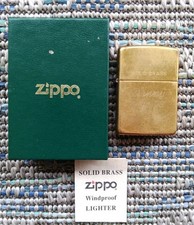 Vintage 1996 Brass Zippo Lighter USA XII With Box And Papers picture