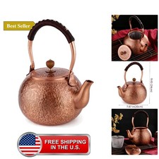Hammered Copper Tea Kettle, 1.6 Quart Stovetop Safe Teapot picture