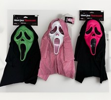 Ghost Face Scream Fluorescent Mask Lot, Pink, Glitter Bling, Green NWT Set Of 3 picture