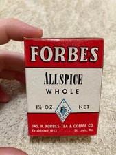 VTG. Forbes Whole Allspice Box Paper Box 1 1/2 oz net. picture