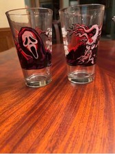 ANGRY ORCHARD HARD CIDER SCREAM BEER 16 OUNCE HALLOWEEN GLASSES -- LOT OF TWO picture