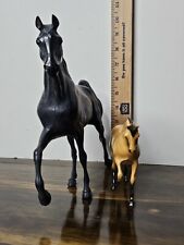 VTG Hartland Plastic Collectible Black Stallion And Baby Horse Toy  picture