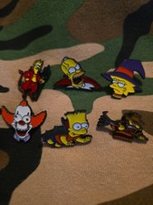 The Simpsons Treehouse Of Horror Rare Set Lot Of 6 Enamel Lapel Hat Metal Pins picture