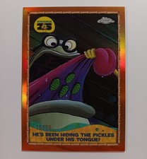 2025 Topps Chrome SpongeBob Hiding Pickles Under His Tongue 25-10 Orange /25 picture