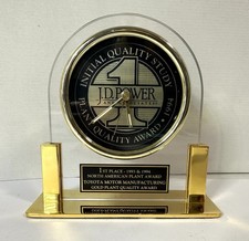 Vintage 1993-94 J.D. Power 1st Place Award Clock Toyota Motor Manufacturing Gold picture