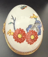 VTG B.H. Limoges Cadeaux Porcelain Oval Trinket Box with Flowers picture