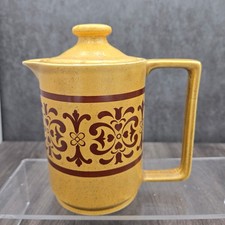 Vintage 1970s Ceramic Electric Hot Pot Tea Coffee Kettle Mustard Brown TESTED picture