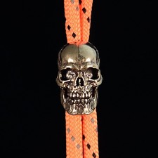 Solid Brass Skull Head Statue Pendant Chain Bead Human Skeleton Model Decor picture