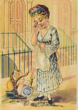 The Chalcedony Co. Saxolin Soap Lady Crying Broken Basket Of Goods P61 picture