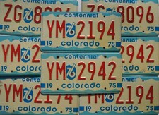 One or More 1975 1976 COLORADO State BICENTENNIAL License Plate Tags picture