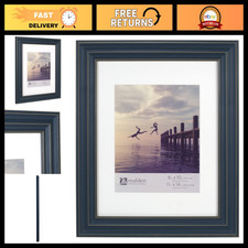 Malden International Designs 8x10 11x14 Rustic Blue Matted Picture Frame,2428-80 picture