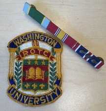 Vintage WWII Ribbon Bar & Washington University St Louis Army ROTC Patch Lot picture