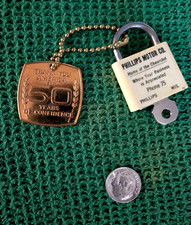 1961 Chevrolet 50 Years Anniversary With Vintage Wisc. Dealership Keychain picture
