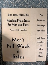 FREE SHIP 1950s The Halle Bros. Co. Men's Fall Week of Sales Ad Cleveland picture