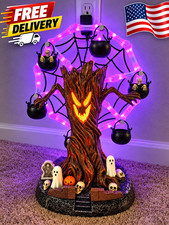Haunted Tree Halloween Ferris Wheel Tabletop Decor Spooky Light Up Display picture