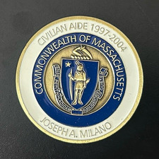 Secretary of the Army Civilian Aide Challenge Coin 1997-2004 Commonwealth of MA picture