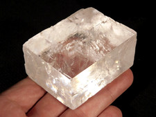 Larger Super Translucent Iceland SPAR Calcite CRYSTAL W Double Refraction 174gr picture