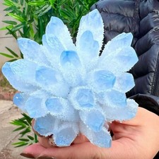 300g+ New Find Blue Phantom Quartz Crystal Cluster Mineral Specimen Healing 1pc picture