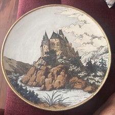 Castle Plaque matched set by Mettlach antique German # 1108 & 1365 - 17