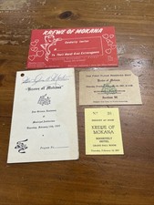 1956 1957 Krewe of Mokana Ball Mardi Gras Tickets And Dance Card Vintage picture