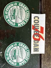 Vintage Grand Coulee Dam Label & Decal Lot Of 3 picture