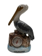 Vintage Pelican Thermometer Louisiana Ceramic Figurine MCM Made In Japan picture