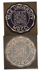 Vintage Yale University Ivy League 1701 MDCCI Lux Et Veritas 3” Sew-On Patch picture