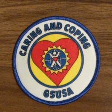 Vtg 1990s 2000s Y2K Girl Scouts Caring & Coping Activity Leader Fun Patch USED picture